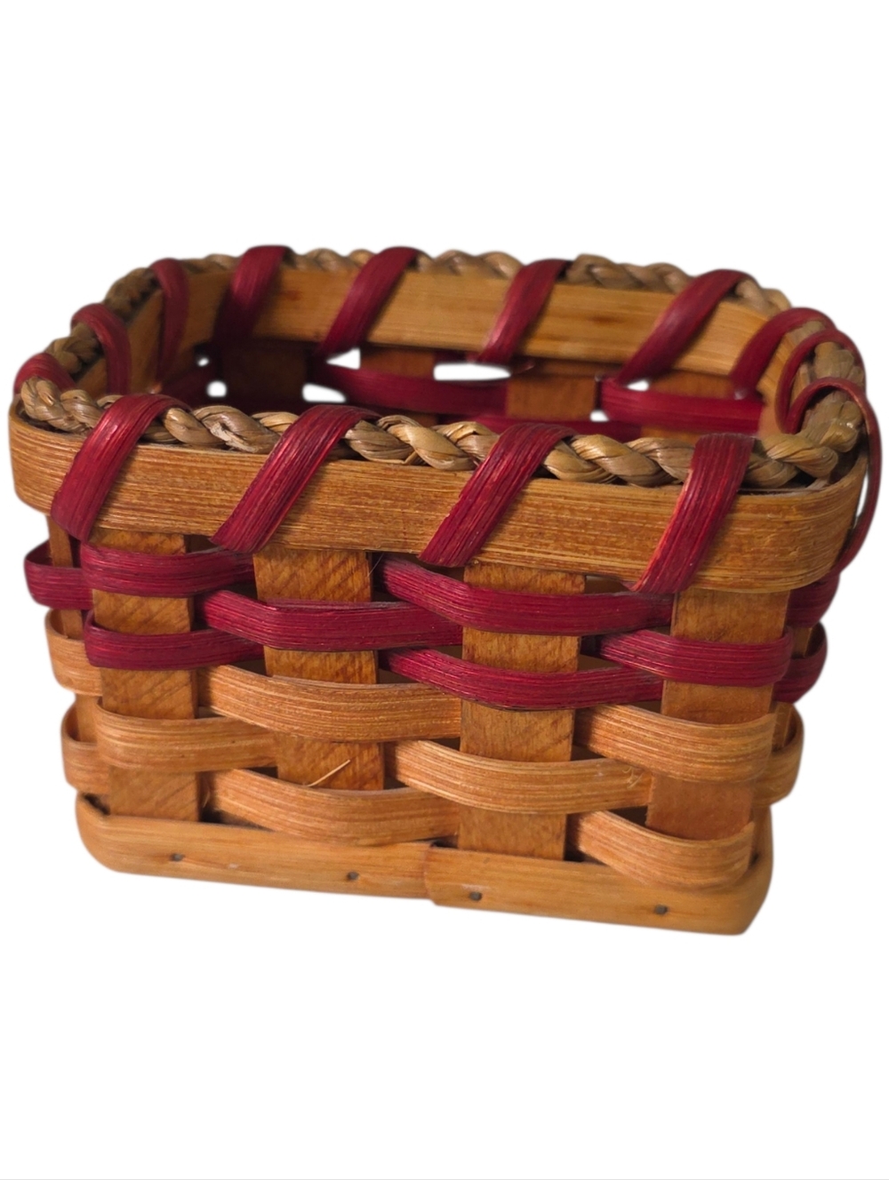 Amish SMALL Handmade Woven Basket SIGNED EUC